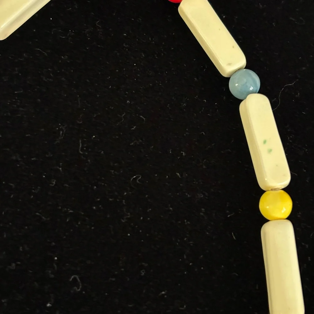 VTG Colorful Chunky Bead Necklaces Enamel Over Metal Cuff Bracelets Lot of 6